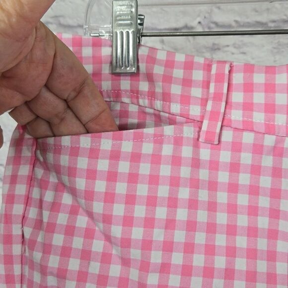 Talbots Perfect Short Pink Gingham Petites 6P Cotton Bermuda Classic Mid-Rise - Picture 5 of 13